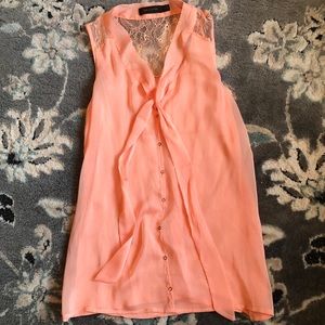 Light coral top with lace back detail